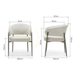 UMBRIA Upholstered Chair Beige with Grey Legs small 8