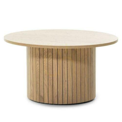 Check Coffee Table 80 cm UNANIME Oak with Lamellas