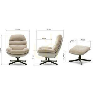 UNO Swivel Chair Beige with Footrest small 10