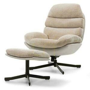 UNO Swivel Chair Beige with Footrest small 0