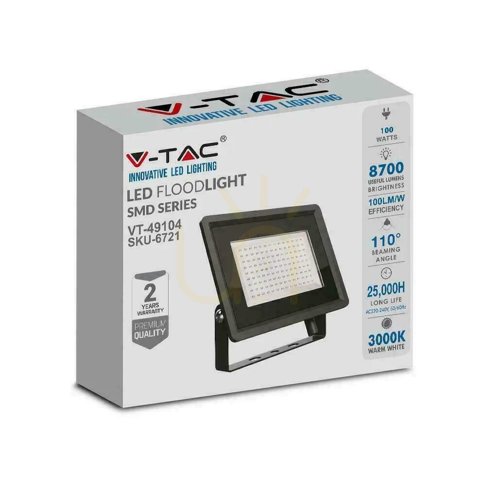 Display V-TAC 100W SMD F-class black VT-49104 4000K 8700lm LED projector. V-TAC 100W SMD F-class black VT-49104 4000K 8700lm LED projector.