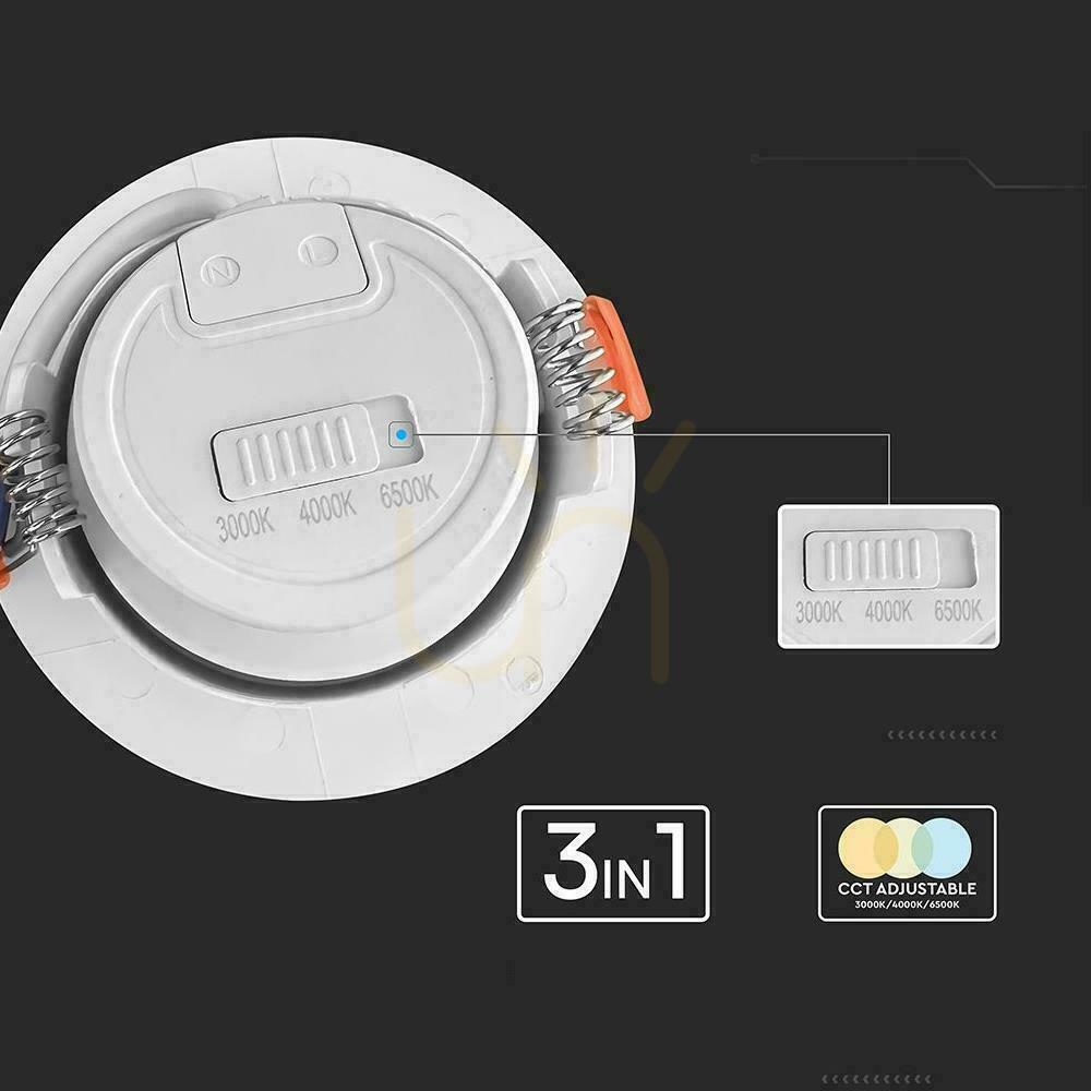 Preview LED mesh V-TAC 7W white downlight 3in1 VT-2707CCT 3000K-4000K-6500K 510lm 5 Years Warranty LED mesh V-TAC 7W white downlight 3in1 VT-2707CCT 3000K-4000K-6500K 510lm 5 Years Warranty
