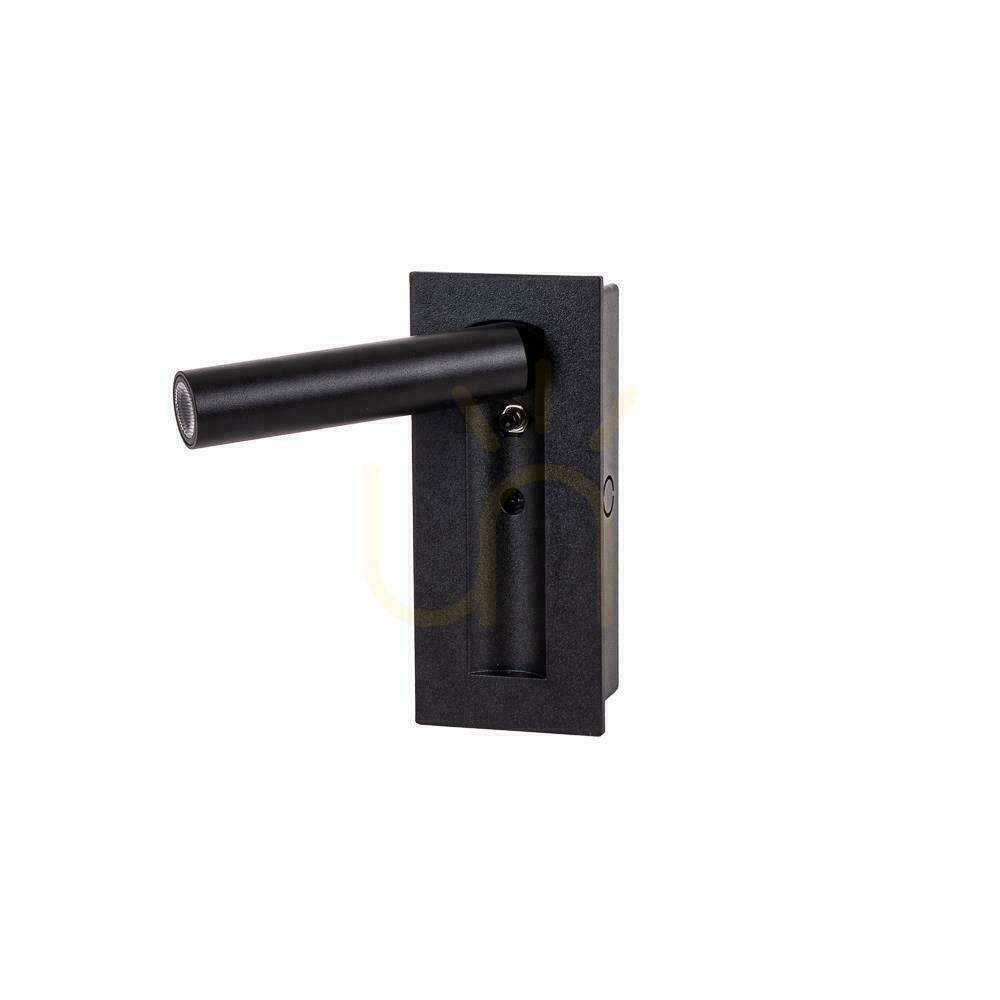 View LED luminaire V-TAC 2W COB CREE wall lamp black hotel bed switch VT-88061-B 3000K 76lm LED luminaire V-TAC 2W COB CREE wall lamp black hotel bed switch VT-88061-B 3000K 76lm