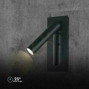 LED luminaire V-TAC 2W COB CREE wall lamp black hotel bed switch VT-88061-B 3000K 76lm 6 LED luminaire V-TAC 2W COB CREE wall lamp black hotel bed switch VT-88061-B 3000K 76lm small 6