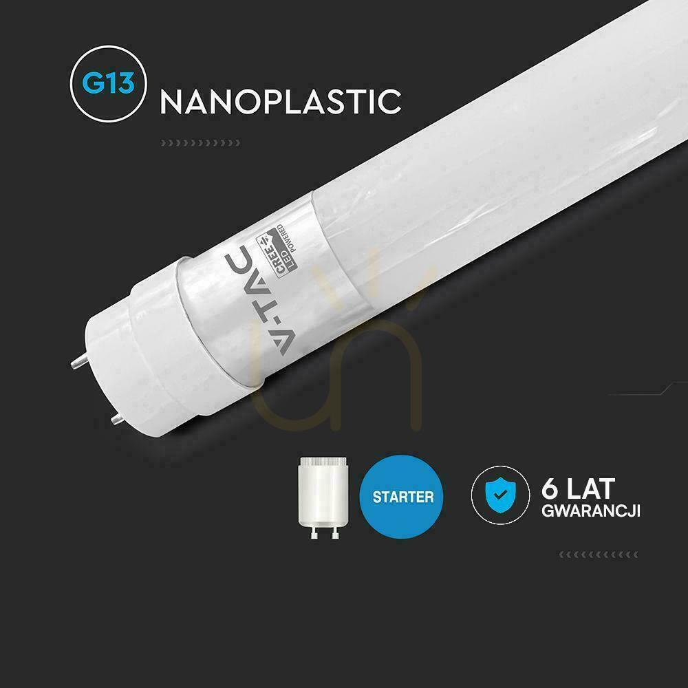 Preview LED T8 V-TAC CREE CHIP fluorescent tube 120cm 18W G13 nano plastic 100Lm/W VT-121 3000K 1850lm 6 year warranty LED T8 V-TAC CREE CHIP fluorescent tube 120cm 18W G13 nano plastic 100Lm/W VT-121 3000K 1850lm 6 year warranty