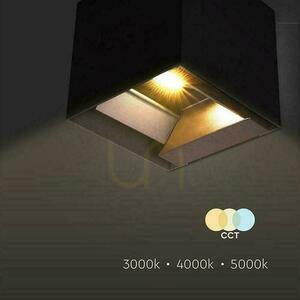 V-TAC solar wall luminaire 9W LED COB anthracite cube 15x15cm IP65 motion sensor VT-409CCT 3000K-4000K-5000K 800lm small 13