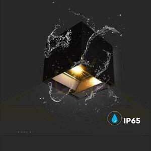 V-TAC solar wall luminaire 9W LED COB anthracite cube 15x15cm IP65 motion sensor VT-409CCT 3000K-4000K-5000K 800lm small 14