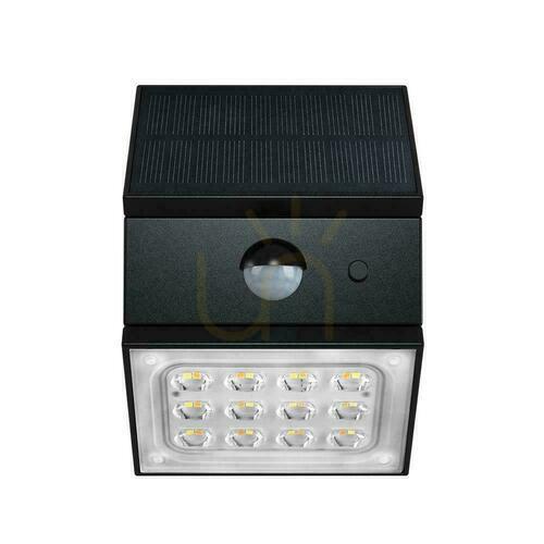 Check V-TAC 2.5W CCT solar wall wall lamp motion sensor black VT-11025CCT-B 3000K-4000K-6000K 300lm