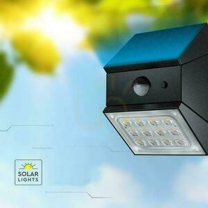 V-TAC 2.5W CCT solar wall wall lamp motion sensor black VT-11025CCT-B 3000K-4000K-6000K 300lm small 11