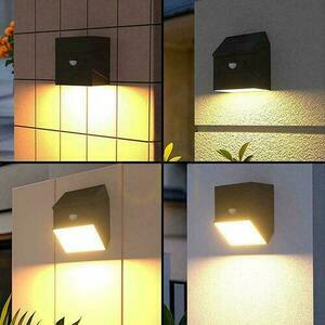 V-TAC 2.5W CCT solar wall wall lamp motion sensor black VT-11025CCT-B 3000K-4000K-6000K 300lm small 8
