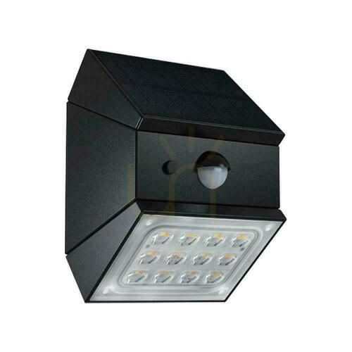 Check V-TAC 2.5W CCT solar wall wall lamp motion sensor black VT-11025CCT-B 3000K-4000K-6000K 300lm