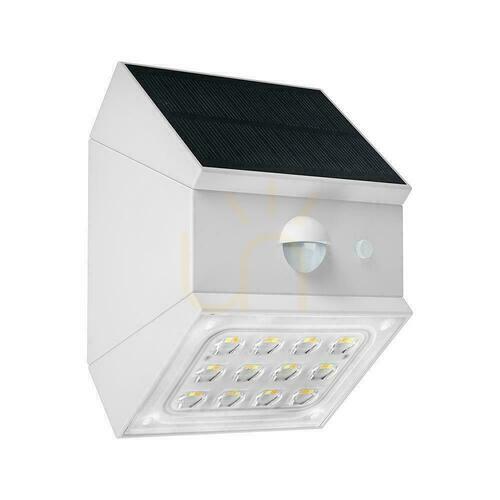 Check V-TAC 2.5W CCT solar wall wall lamp motion sensor white VT-11025CCT-W 3000K-4000K-6000K 300lm