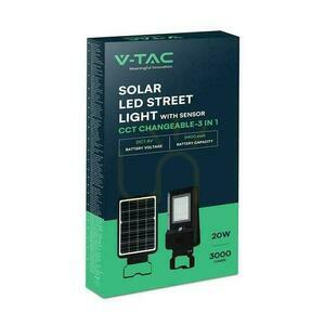 Streetlight solar luminaire V-TAC 20W LED black IP65 150Lm/W VT-ST20CCT 3000K-4000K-6000K 3000lm small 4