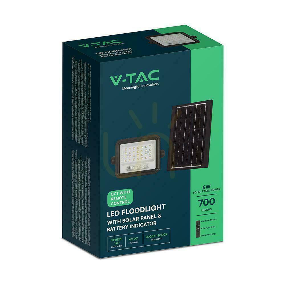 Check V-TAC 50W CCT solar LED projector remote auto timer IP65 black VT-54W 700lm 3 year warranty V-TAC 50W CCT solar LED projector remote auto timer IP65 black VT-54W 700lm 3 year warranty