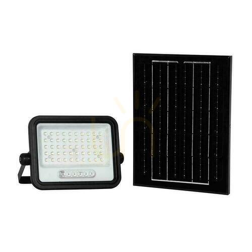 Check V-TAC 100W CCT solar LED projector remote auto timer IP65 black VT-104W 1000lm 3 year warranty
