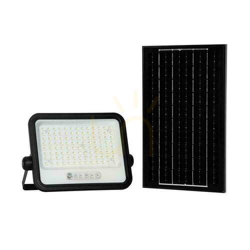 Check V-TAC 200W CCT solar LED projector remote auto timer IP65 black VT-204W 1700lm 3 year warranty