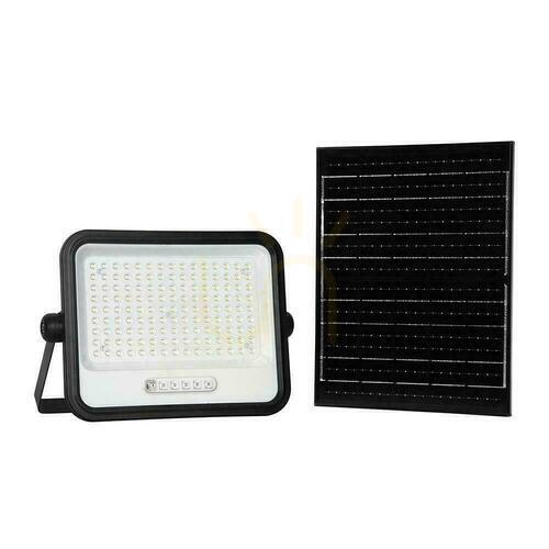 Check V-TAC 300W CCT solar LED projector remote auto timer IP65 black VT-304W 2400lm 3 year warranty