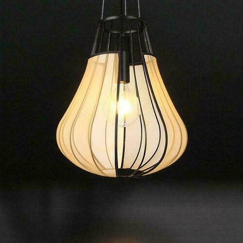 Check V-TAC E27 420x500mm pendant luminaire matte black, beige VT-89010 3 year warranty