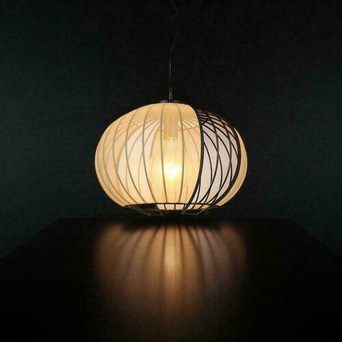 Check V-TAC E27 pendant light 400x350 mm matte black, beige VT-89011