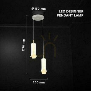 V-TAC 2X10W LED pendant luminaire 177x20cm white, gold VT-89026 3000K 1200lm small 2