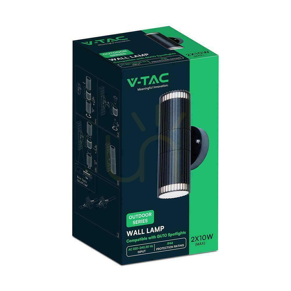 Preview V-TAC GU10 black top down wall sconce fixture VT-10175 3 year warranty V-TAC GU10 black top down wall sconce fixture VT-10175 3 year warranty