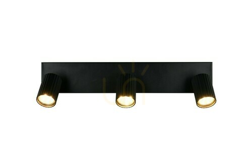 Check Trio SOKA 867700332 — black three-light GU10 spotlight bar