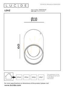 Lucide LENZ Outdoor Ceiling Light Rust Brown LED 8W 2700K IP54 11 cm 33805/08/97 small 4