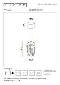 Lucide WELLS Outdoor Pendant Light Brown LED 8W IP54 33810/08/97 small 5