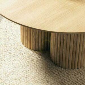 Round Coffee Table 100 cm NAORA II II Natural Oak, Ash, Slats small 2