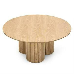 Round Coffee Table 100 cm NAORA II II Natural Oak, Ash, Slats small 4