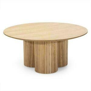 Round Coffee Table 100 cm NAORA II II Natural Oak, Ash, Slats small 0