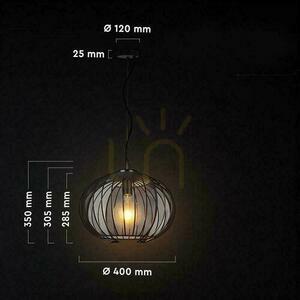 V-TAC E27 400x350mm matte black VT-89011 pendant luminaire 3 year warranty small 2