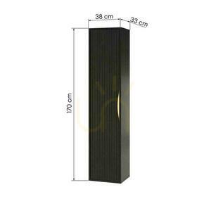 ANVERS Bathroom Cabinet Black with Gold Handle small 3