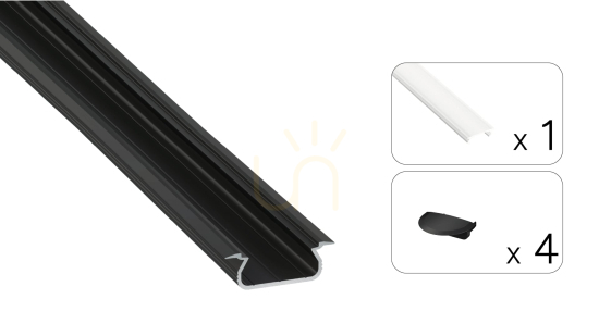 View TEKKNI SELDE set black, frosted shade 2 m TEKKNI SELDE set black, frosted shade 2 m