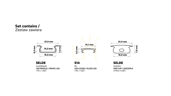 Preview TEKKNI SELDE set black, transparent lampshade 3 m TEKKNI SELDE set black, transparent lampshade 3 m