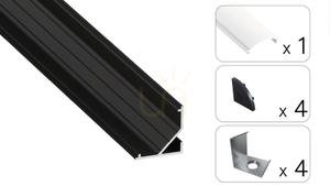 TEKKNI ARRE set black, frosted lampshade 3 m small 1