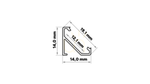 TEKKNI+ profile type BARDE+ white lacquered 3 m small 1