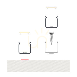 TEKKNI+ HELSE+ surface-mounted LED profile white lacquered 1 m small 4