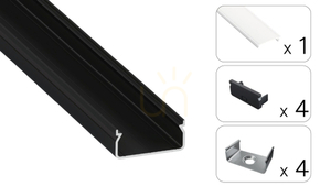 TEKKNI EGEN set black, frosted shade 2 m small 1