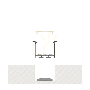 TEKKNI HEDE recessed LED profile set, black, milky cover 2.02 m small 8