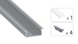 TEKKNI TVED silver set, frosted shade 2 m small 1