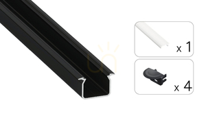 TEKKNI UHRE set black, frosted lampshade 3 m small 1