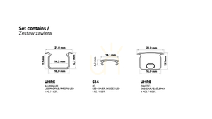 TEKKNI UHRE set black, frosted lampshade 3 m small 2