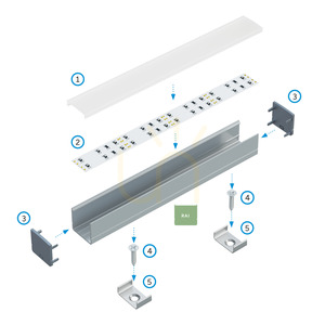 LUMINES RAI LED profile 10-1791-20, white lacquered, 2.02 m small 5