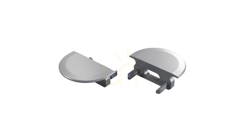Check Lumines IVO aluminium end cap, silver anodised, with cable opening
