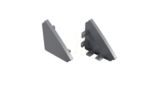 Check LUMINES AGO aluminium end cap, anodised silver, without hole 12-1995-11