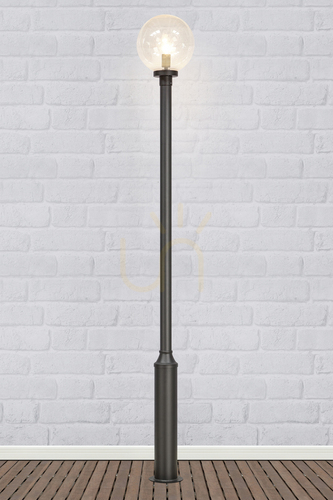 Check Outdoor Pole Light Markslojd Sphere Black Transparent Aluminum 36 cm 107119