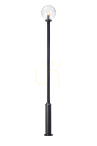 Check Outdoor Pole Light Markslojd Sphere Black Transparent Aluminum 36 cm 107119