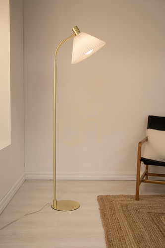 Check Floor Lamp Markslojd Mira 108569 White Metal Textile 145 cm