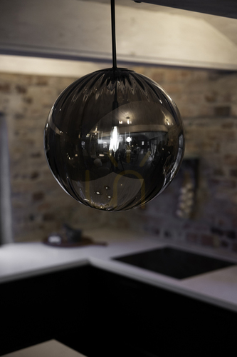 Check Pendant Light Markslojd Fengari 35 cm Matte Black Smoky Glass 108762